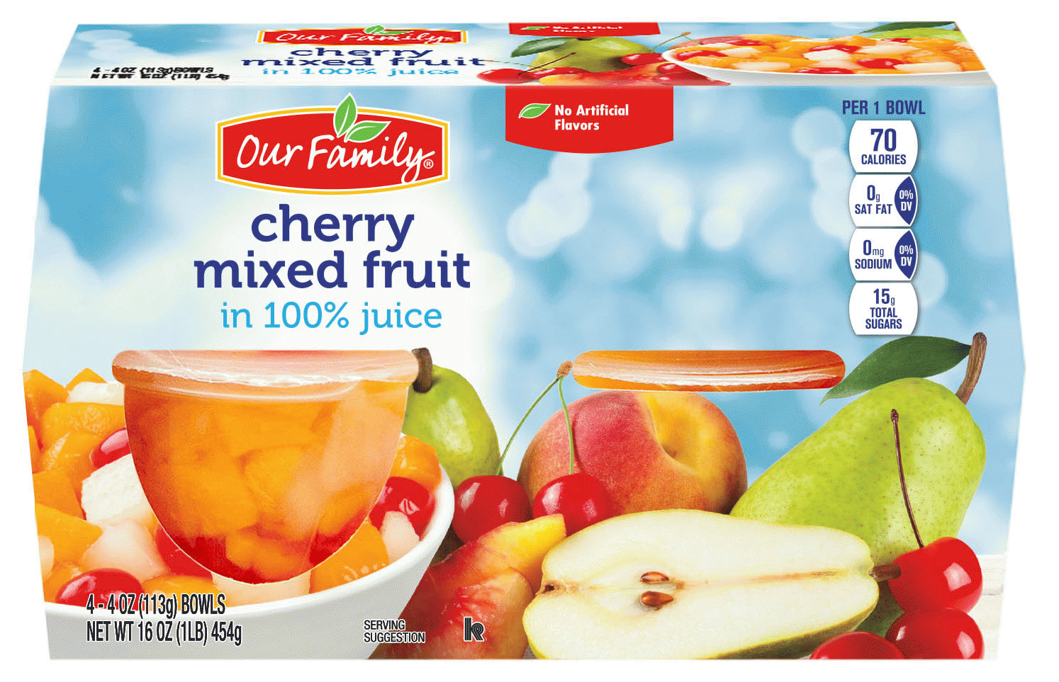 Our Family  cherry mixed fruit in 100% juice, 4-oz. cups Full-Size Picture